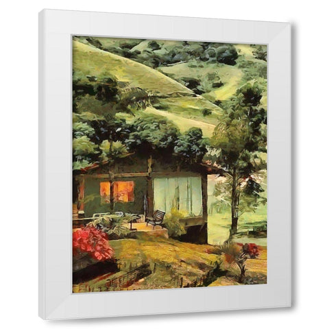 A House in Brazil White Modern Wood Framed Art Print by Medeiros, Celito