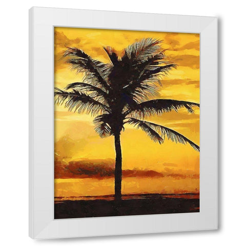 Sunset over the Palms - Diptych B White Modern Wood Framed Art Print by Medeiros, Celito