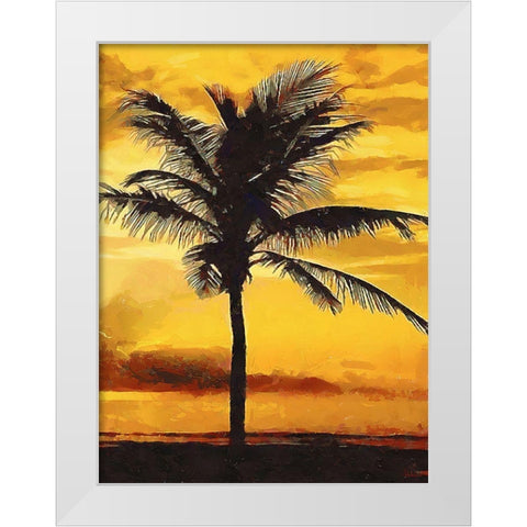 Sunset over the Palms - Diptych B White Modern Wood Framed Art Print by Medeiros, Celito