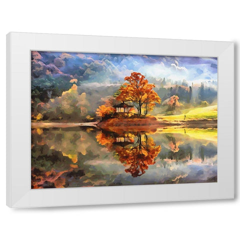 Beautiful Autumn White Modern Wood Framed Art Print by Medeiros, Celito