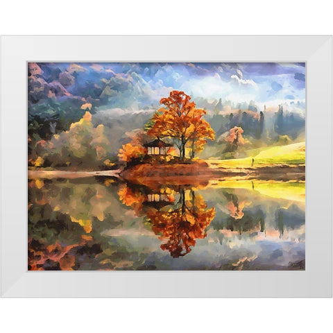 Beautiful Autumn White Modern Wood Framed Art Print by Medeiros, Celito