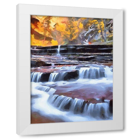 Small Watterfall - Diptych B White Modern Wood Framed Art Print by Medeiros, Celito