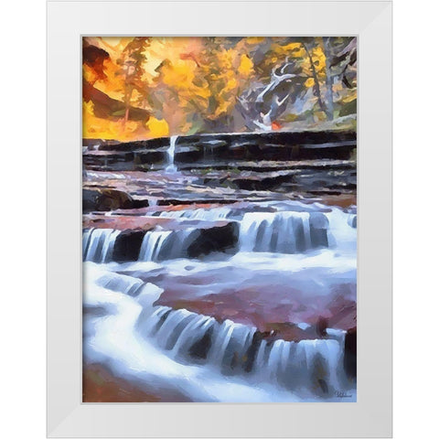Small Watterfall - Diptych B White Modern Wood Framed Art Print by Medeiros, Celito