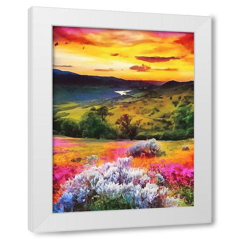 Landscape after Sunset White Modern Wood Framed Art Print by Medeiros, Celito