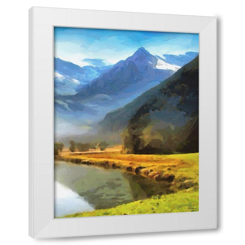 River under the Mountains - Diptych B White Modern Wood Framed Art Print by Medeiros, Celito