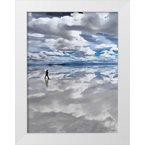 Walk between Salt and Sky - Diptych A White Modern Wood Framed Art Print by Medeiros, Celito