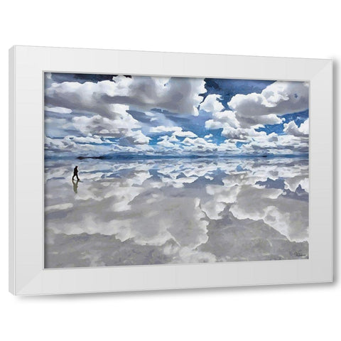 Walk between Salt and Sky White Modern Wood Framed Art Print by Medeiros, Celito