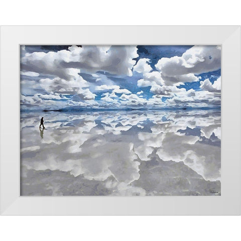 Walk between Salt and Sky White Modern Wood Framed Art Print by Medeiros, Celito
