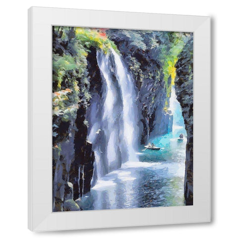 Great Watterfall White Modern Wood Framed Art Print by Medeiros, Celito