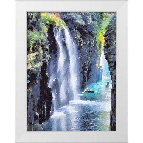 Great Watterfall White Modern Wood Framed Art Print by Medeiros, Celito