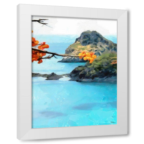 Bay with Rocks - Diptych A White Modern Wood Framed Art Print by Medeiros, Celito