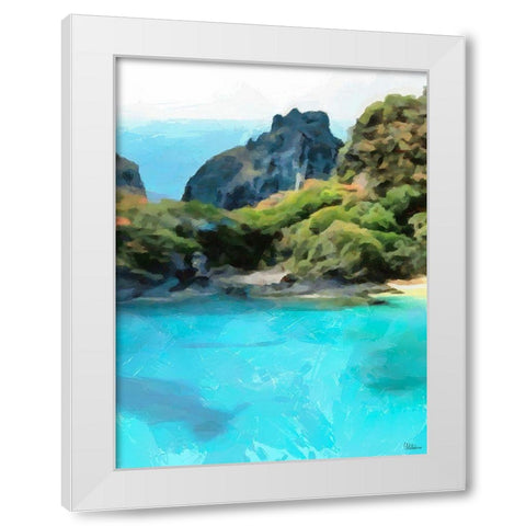 Bay with Rocks - Diptych B White Modern Wood Framed Art Print by Medeiros, Celito