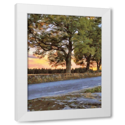 Oak Way by Sunset - Diptych A White Modern Wood Framed Art Print by Medeiros, Celito