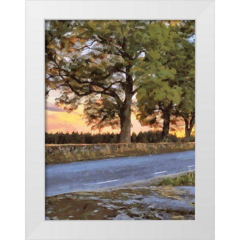 Oak Way by Sunset - Diptych A White Modern Wood Framed Art Print by Medeiros, Celito