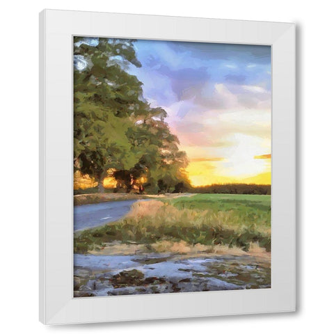 Oak Way by Sunset - Diptych B White Modern Wood Framed Art Print by Medeiros, Celito