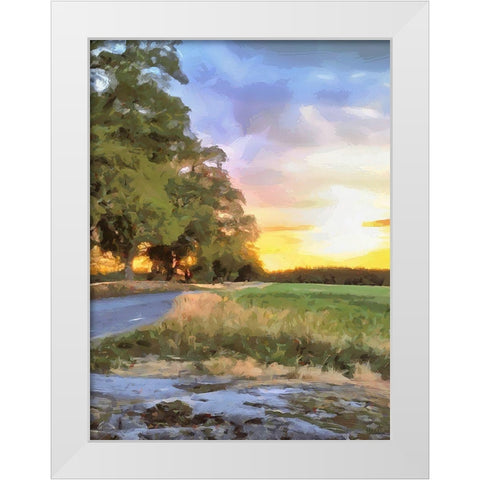 Oak Way by Sunset - Diptych B White Modern Wood Framed Art Print by Medeiros, Celito
