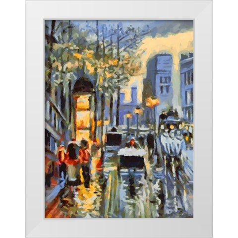 France long time ago III White Modern Wood Framed Art Print by Medeiros, Celito