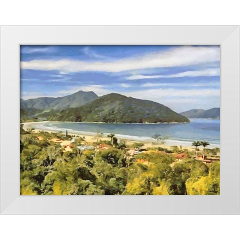 Silent Bay White Modern Wood Framed Art Print by Medeiros, Celito