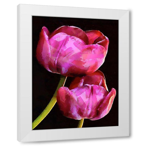 Spring Floral Variations IX White Modern Wood Framed Art Print by Medeiros, Celito