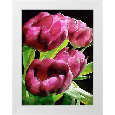 Spring Floral Variations X White Modern Wood Framed Art Print by Medeiros, Celito