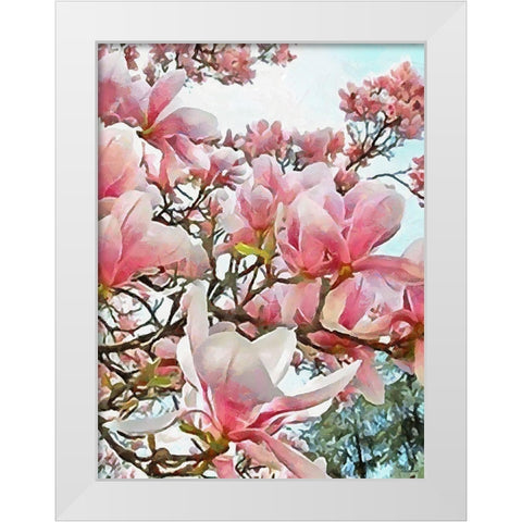 Spring Floral Variations XIII White Modern Wood Framed Art Print by Medeiros, Celito