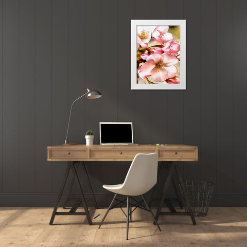 Spring Floral Variations XV White Modern Wood Framed Art Print by Medeiros, Celito