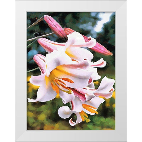 Spring Floral Variations XVII White Modern Wood Framed Art Print by Medeiros, Celito