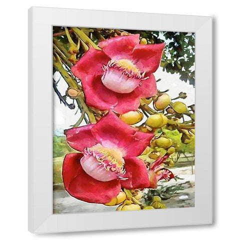 Spring Floral Variations XXVIII White Modern Wood Framed Art Print by Medeiros, Celito