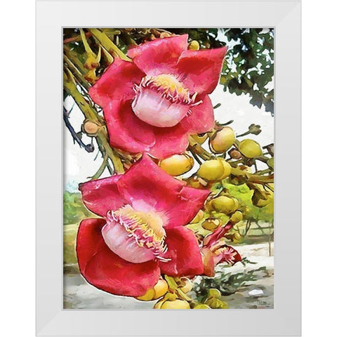 Spring Floral Variations XXVIII White Modern Wood Framed Art Print by Medeiros, Celito