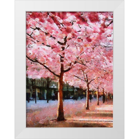 Spring Floral Variations XXXI White Modern Wood Framed Art Print by Medeiros, Celito