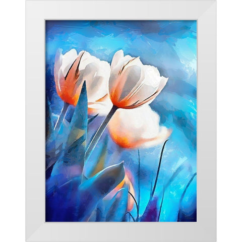 Spring Floral Variations XXXIX White Modern Wood Framed Art Print by Medeiros, Celito