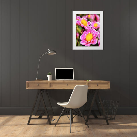 Spring Floral Variations XLII White Modern Wood Framed Art Print by Medeiros, Celito