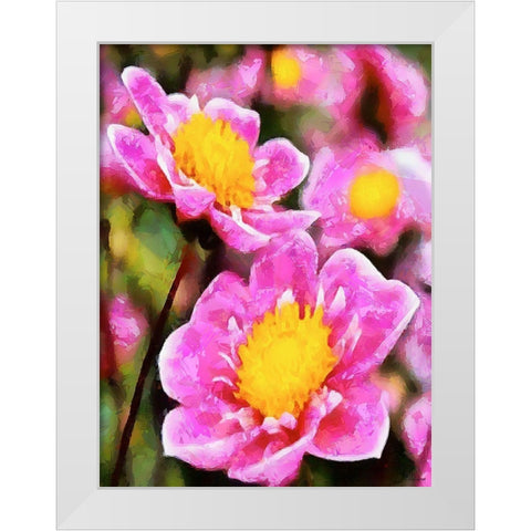 Spring Floral Variations XLII White Modern Wood Framed Art Print by Medeiros, Celito
