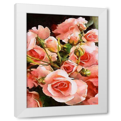Spring Floral Variations XLVI White Modern Wood Framed Art Print by Medeiros, Celito