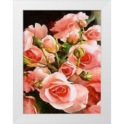 Spring Floral Variations XLVI White Modern Wood Framed Art Print by Medeiros, Celito