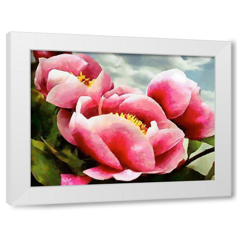 Spring Floral Variations L White Modern Wood Framed Art Print by Medeiros, Celito