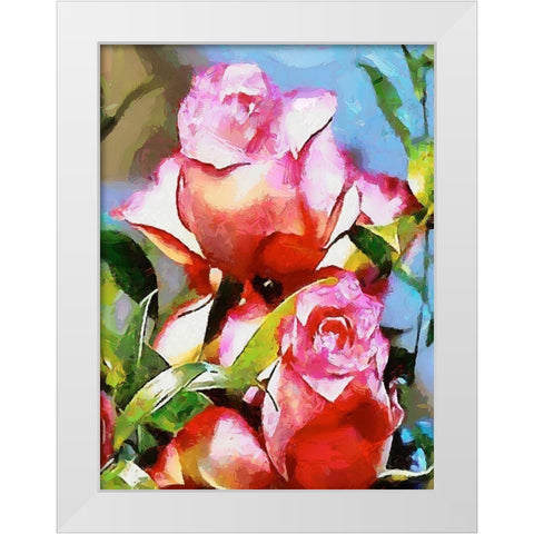 Spring Floral Variations LI White Modern Wood Framed Art Print by Medeiros, Celito