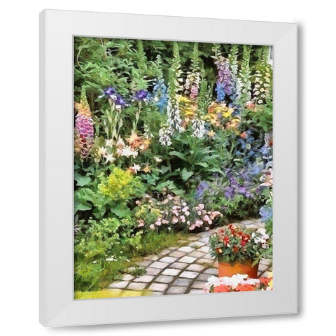 Full color Garden White Modern Wood Framed Art Print by Medeiros, Celito