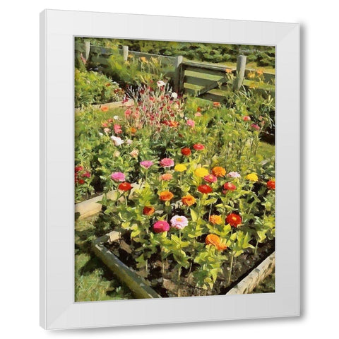 Beautiful Garden White Modern Wood Framed Art Print by Medeiros, Celito