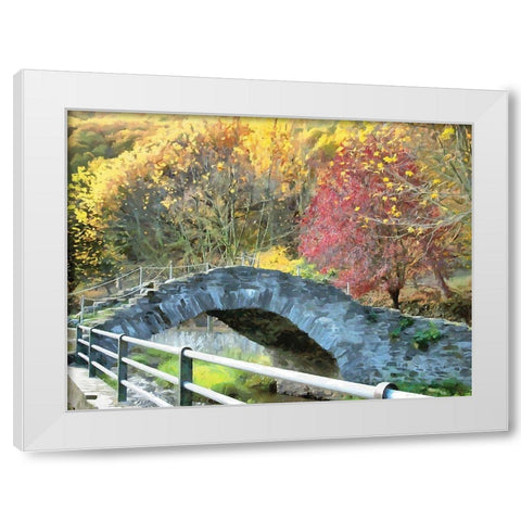 An Old Stone Bridge White Modern Wood Framed Art Print by Medeiros, Celito