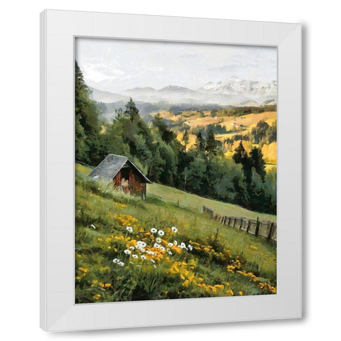 Austrian Alps White Modern Wood Framed Art Print by Medeiros, Celito