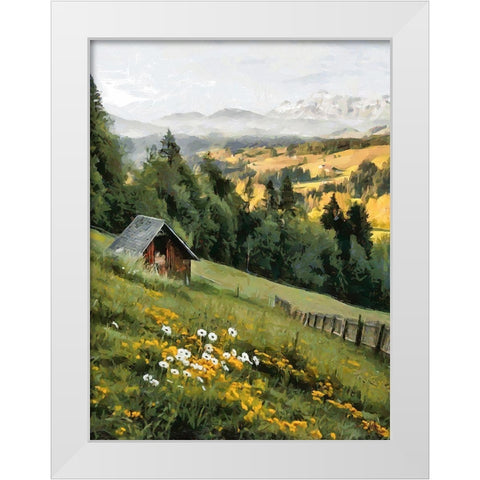 Austrian Alps White Modern Wood Framed Art Print by Medeiros, Celito