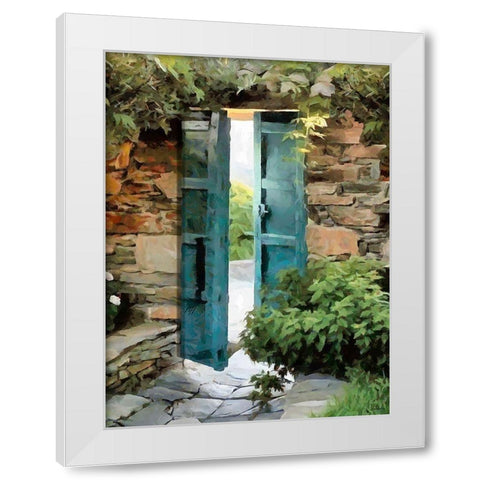 The Door is Open White Modern Wood Framed Art Print by Medeiros, Celito