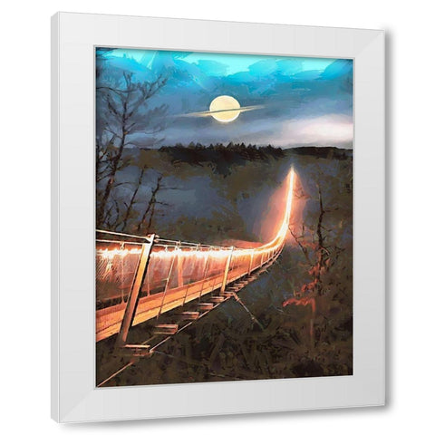 Light Bridge White Modern Wood Framed Art Print by Medeiros, Celito