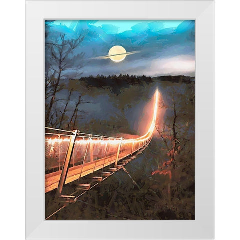 Light Bridge White Modern Wood Framed Art Print by Medeiros, Celito
