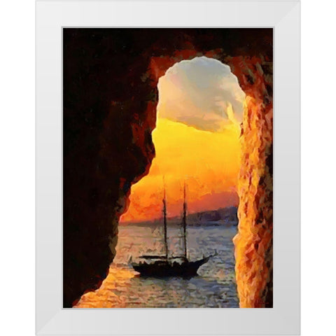 The Gap Between the Rocks White Modern Wood Framed Art Print by Medeiros, Celito