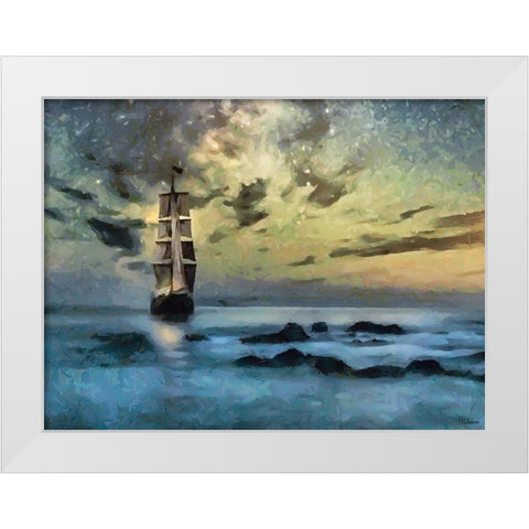 Winter Sky over the Sail White Modern Wood Framed Art Print by Medeiros, Celito