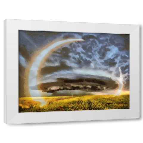 Crazy Clouds on the Sky White Modern Wood Framed Art Print by Medeiros, Celito