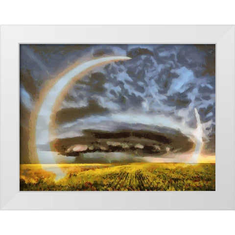 Crazy Clouds on the Sky White Modern Wood Framed Art Print by Medeiros, Celito