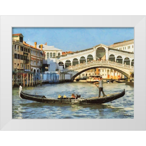 Ponte Rialto I White Modern Wood Framed Art Print by Medeiros, Celito